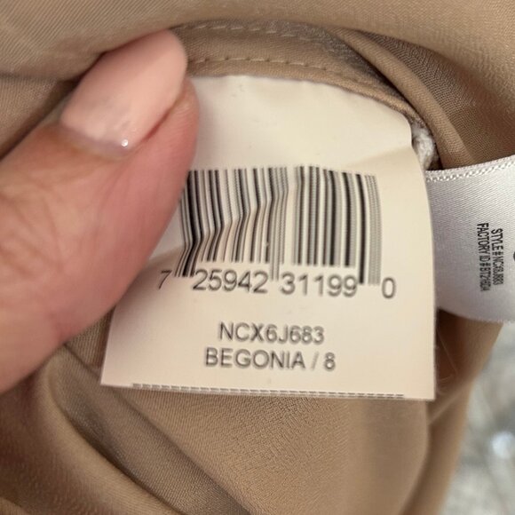 BCBGMaxAzria Inga One-Shoulder Halter Silk Maxi Dress in Begonia Multi Size 8 - Picture 12 of 16